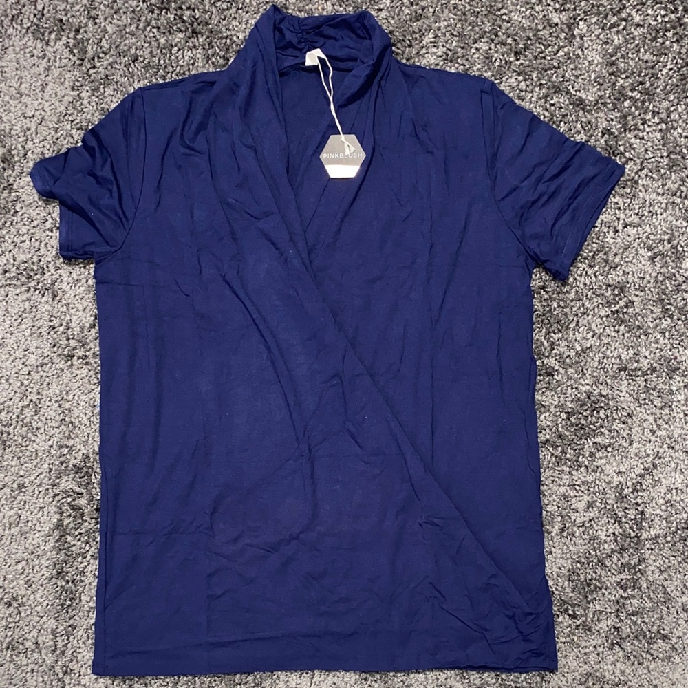 Pinkblush Maternity Deep Blue Casual Nursing Shirt